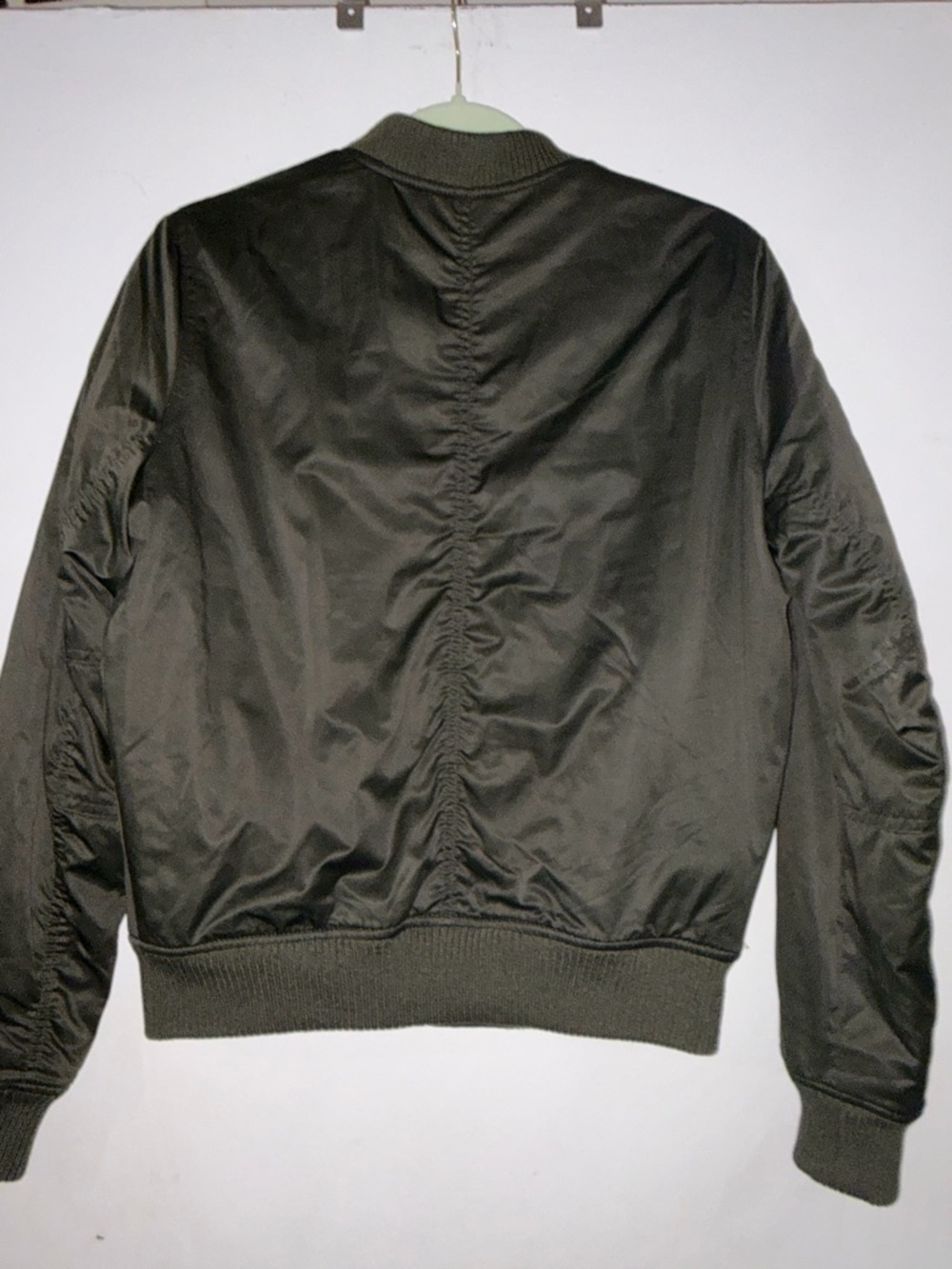 American Eagle Outfitters Olive Green Women Bomber Jacket - Picture 7 of 8